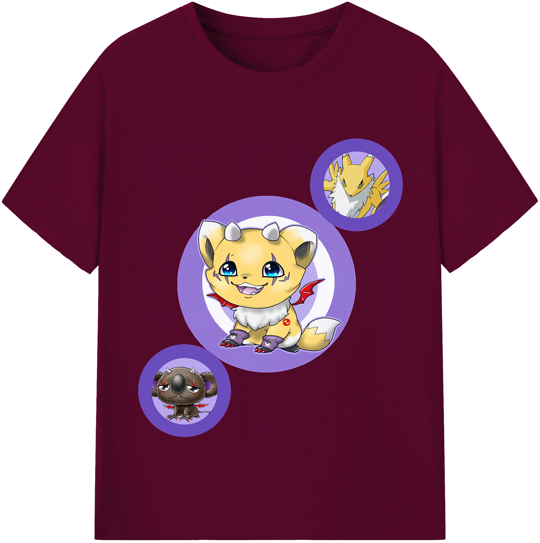 （画像用） Digimon デジタルモンスター/デジモン レディースカジュアルプリントTシャツ（綿100％）